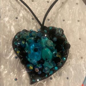✨ Cord Necklace Handmade Gemstone Heart beautiful and unique ✨Multicolored ✨